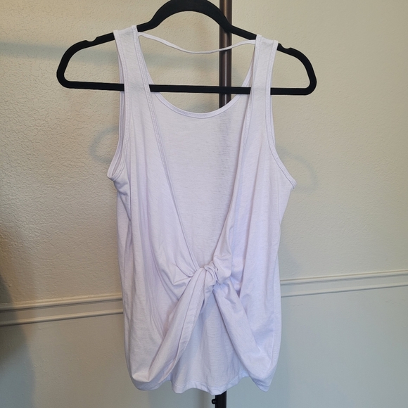 Icyzone White Twist Backless Athletic Work Out Tank Top Womens Medium - Picture 9 of 10